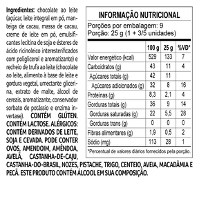 Caixa de Trufas laCreme ao Leite 225g