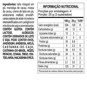 Tablete laCreme Zero Adição de Açúcar 100g