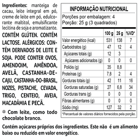 Tablete laCreme Branco Zero Adição de Açúcar 100g