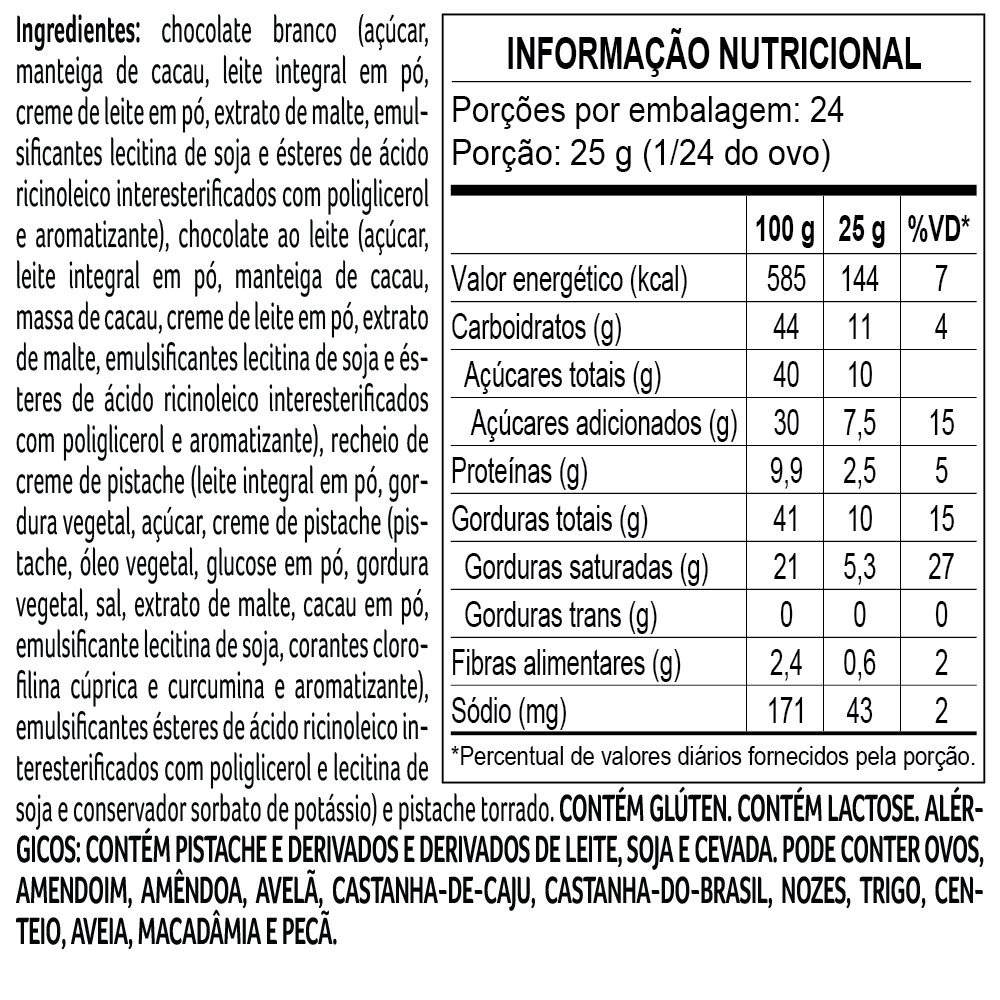 Ovo de Páscoa do Chef Pistache 600g