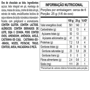 Ovo de Páscoa ao Leite Ursinhos Carinhosos Pelúcia do Meu Coração 170g