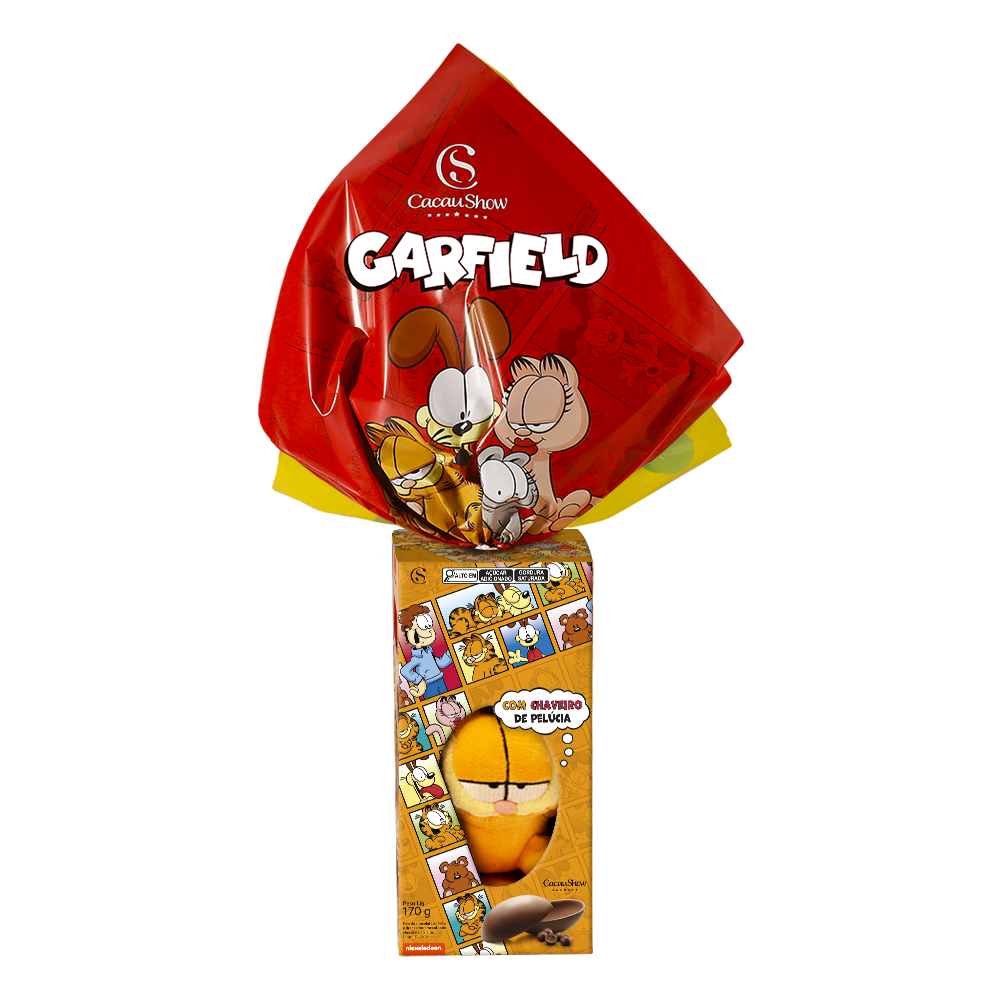 Ovo de Páscoa ao Leite Chaveiro Garfield 170g