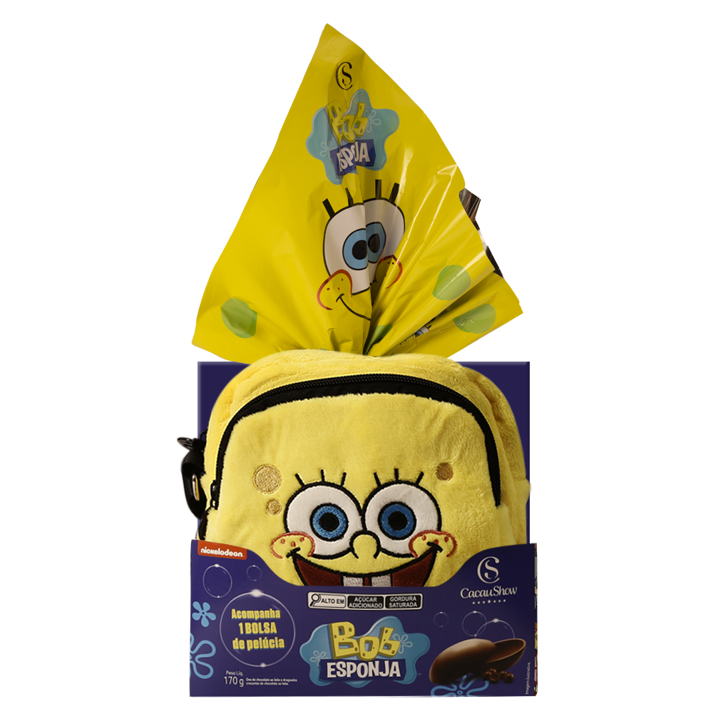 Ovo de Páscoa ao Leite Mochila Bob Esponja 170g