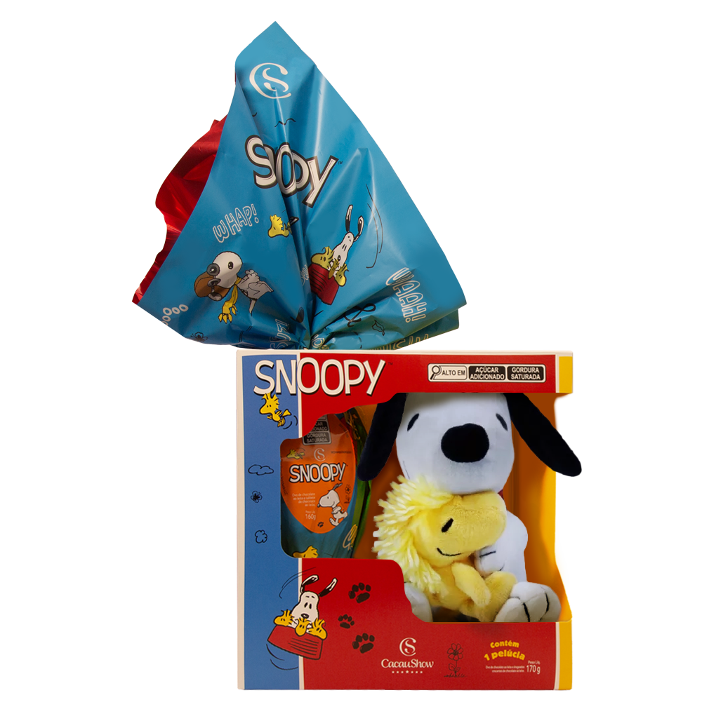 Ovo de Páscoa ao Leite Pelúcia Snoopy com Woodstock 170g